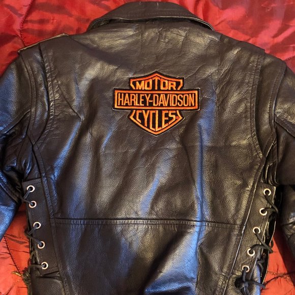 XS Leather Jacket with Harley emblem - Picture 4 of 4